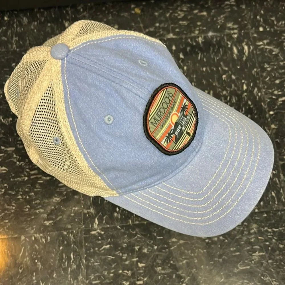 Zephyr Murdoch's Galveston Island Trucker Hat Cap Mesh Back Snapback TX Lt Blue